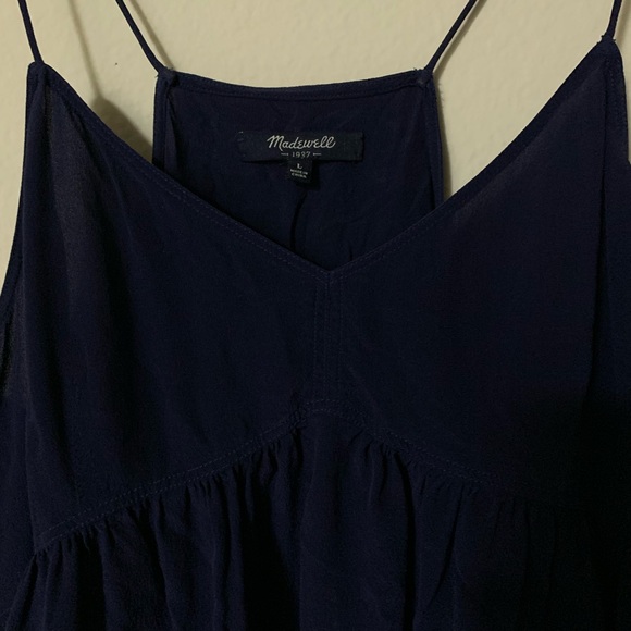 Madewell Silk Swing Cami in Navy - Picture 3 of 4